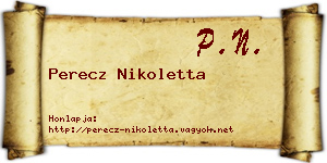 Perecz Nikoletta névjegykártya